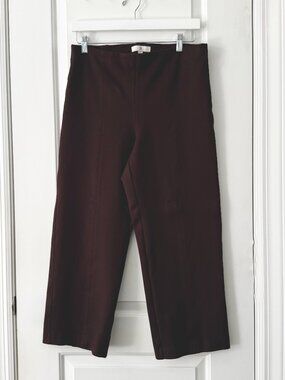 Banana Republic Ponte Straight Ankle Pants L Petite Dark Brown Work Career
